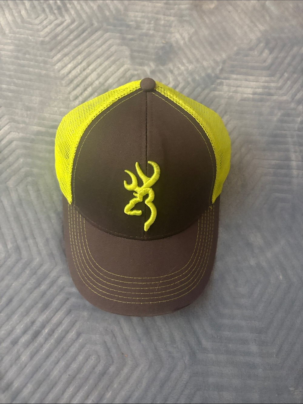 Browning Brown Cap with High-Visibility Yellow Mesh and Logo